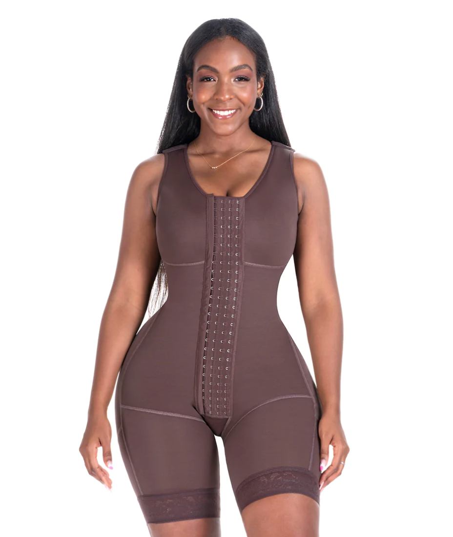 Express Body Contour High Compression Bustier Bodysuit With Bra